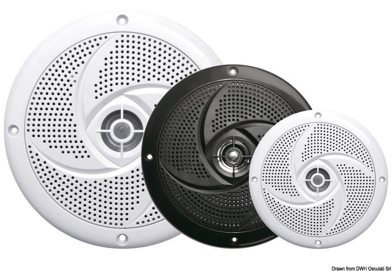 Altoparlanti stereo ultra piatte 5,25" doppio cono colore bianco mm 162.5 pot. w. 2x40