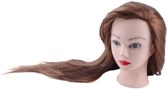 Capelli Umani 25,6 Pollici - Manichino per Capelli - Capelli Plurimi - Standard per Capelli - Facile da Pulire - Adatto per Abilità di Parrucchiere - Manichino per Capelli Plurimi