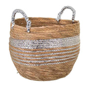Navicella in fibra naturale marrone 28x28x24h