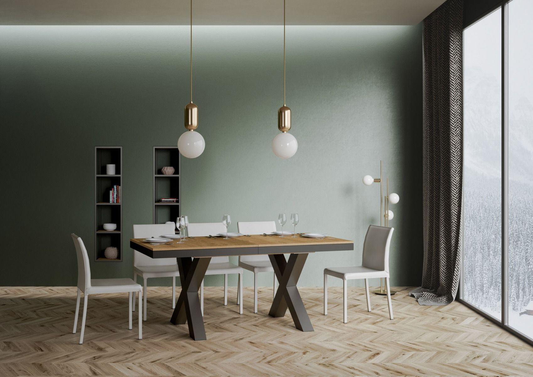 Tavolo Allungabile 180-284x90x80 cm Traffic Evolution Quercia Naturale