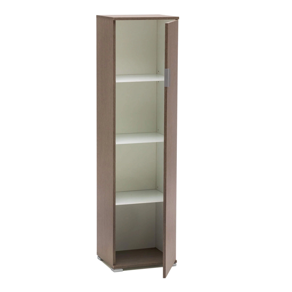MOBILE PORTA OGGETTI IN LEGNO DI ROVERE GRIGIO CON 3 RIPIANI 40 X 33 X H151 CM