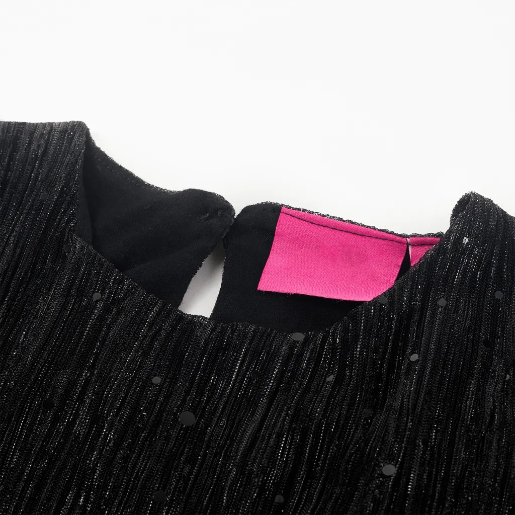Abito per Bambine a Maniche Lunghe Nero 128 CFW1719526