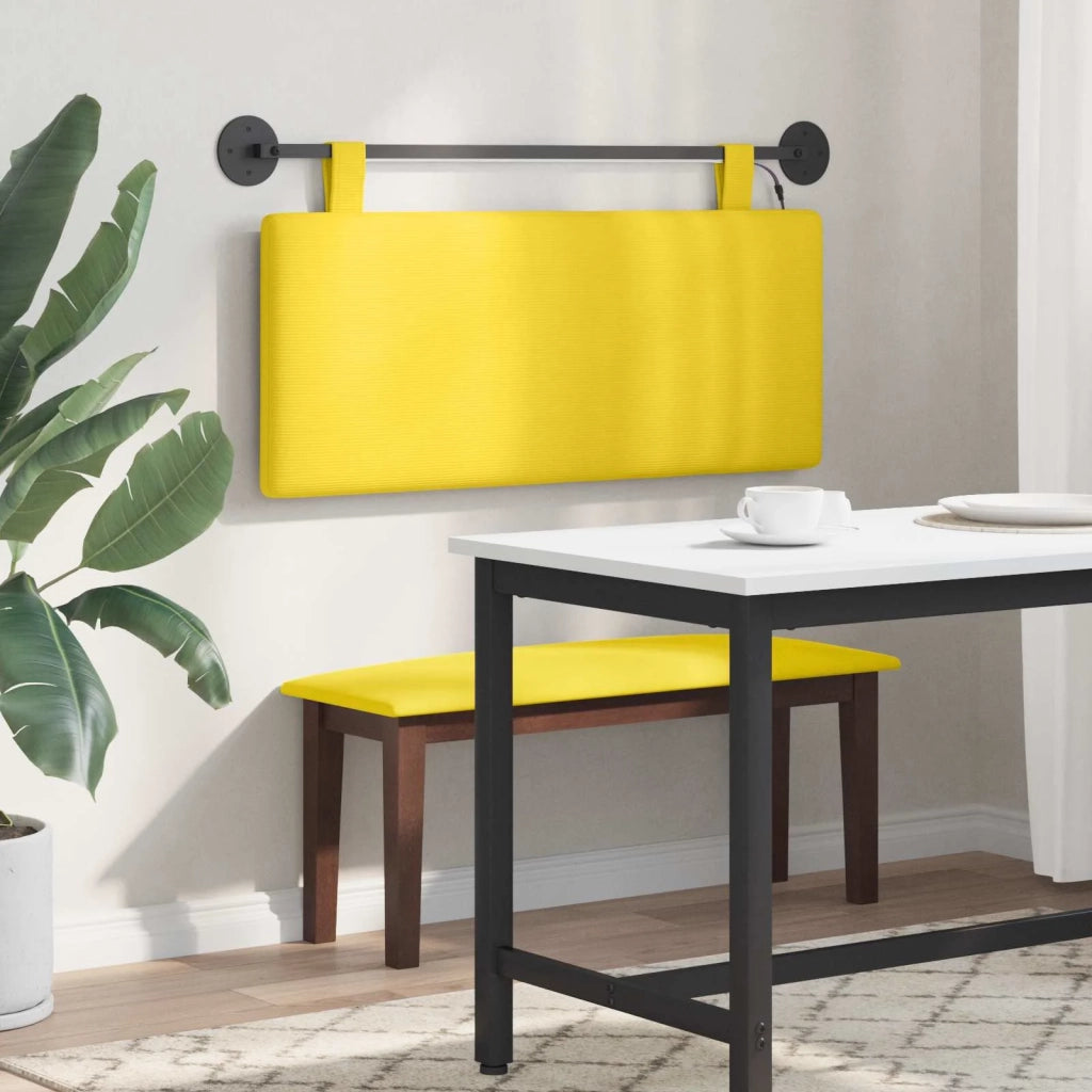Testiera | Testata sospesa Con luce LED Giallo Chiaro Tessuto in Cords