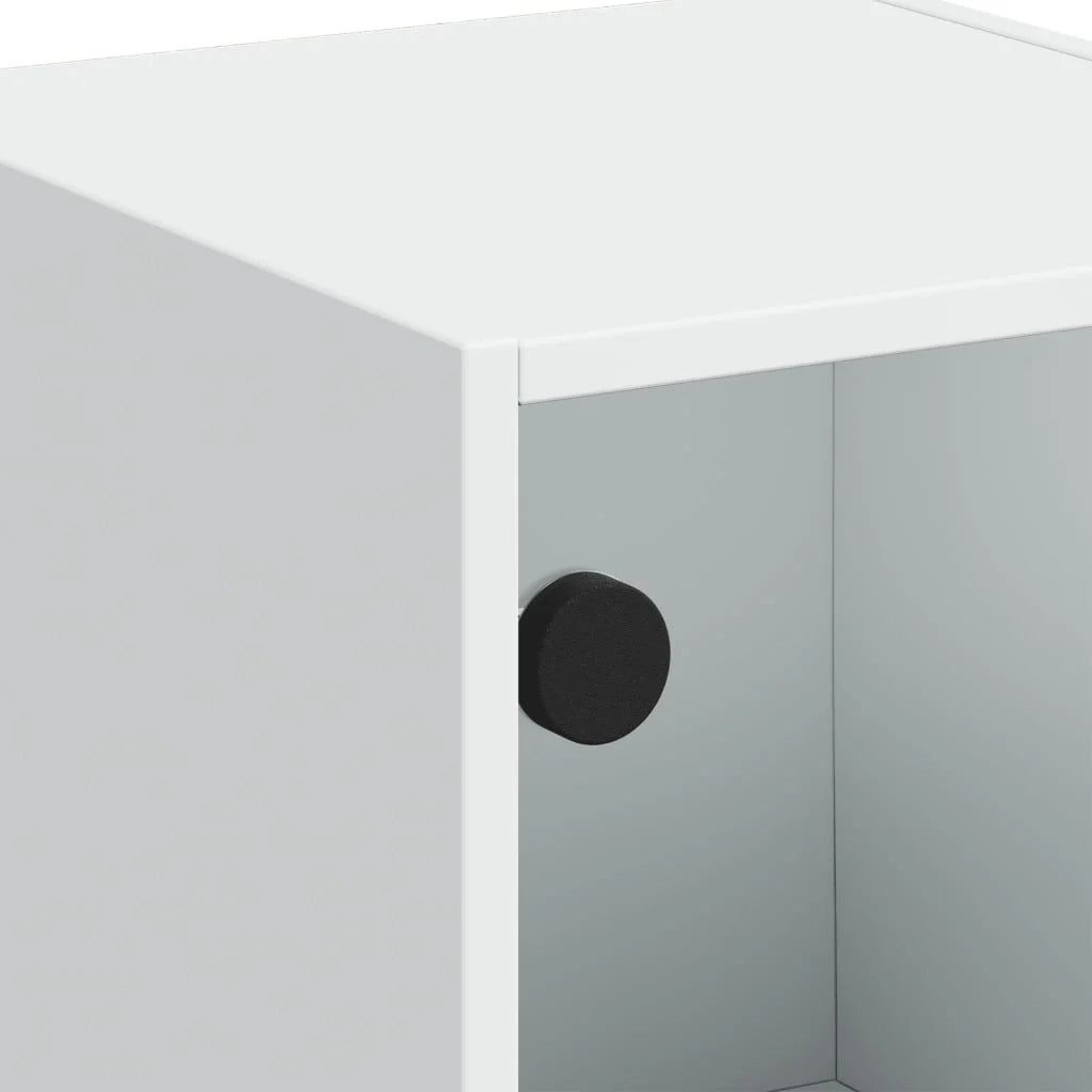 Buffet credenza cassettiera mobiletto mobile contenitore organizer per cucina soggiorno salotto con ante in vetro 35 x 37 x 109 cm bianco 02_0030107