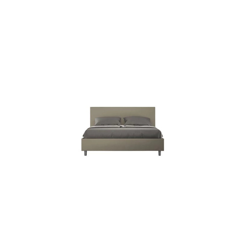 Letto imbottito Matrimoniale 160x210 cm Adele - Similpelle,Cappuccino,Contenitore