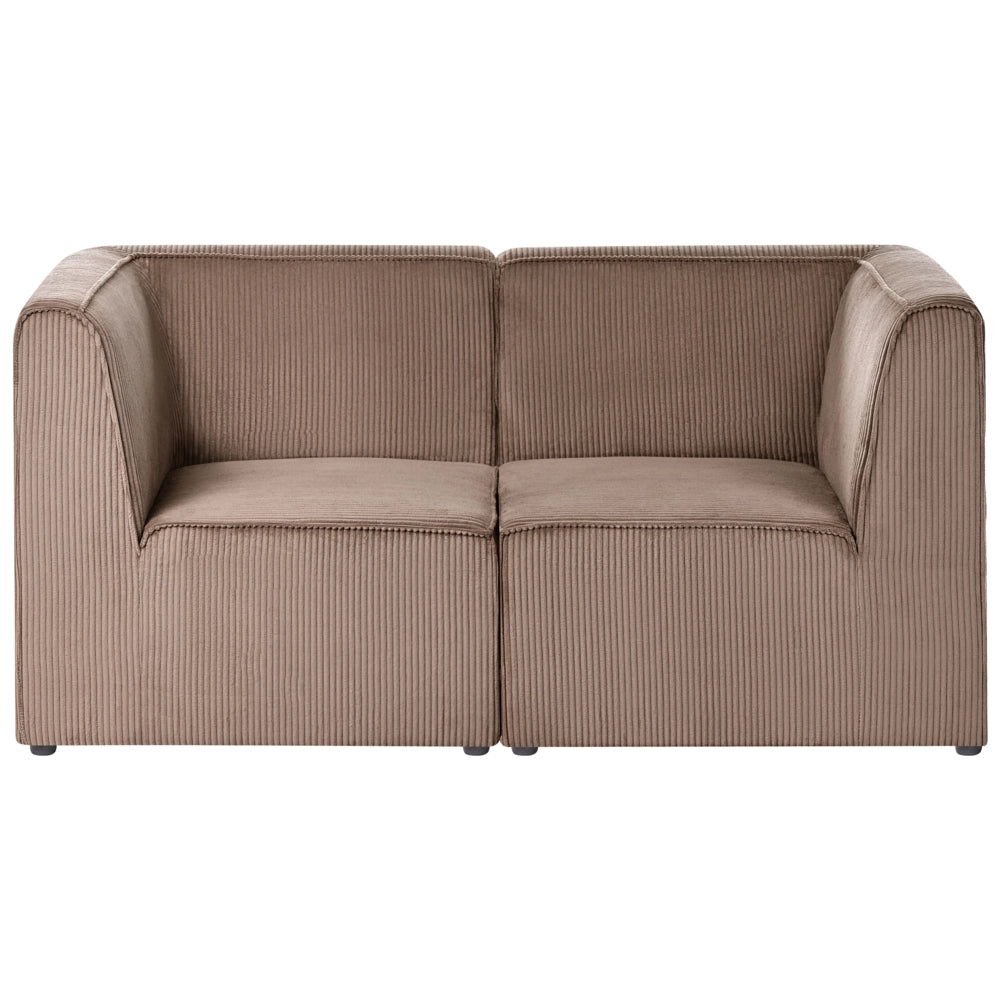 Divano modulare 2 posti in Velluto a coste beige stile classico soggiorno