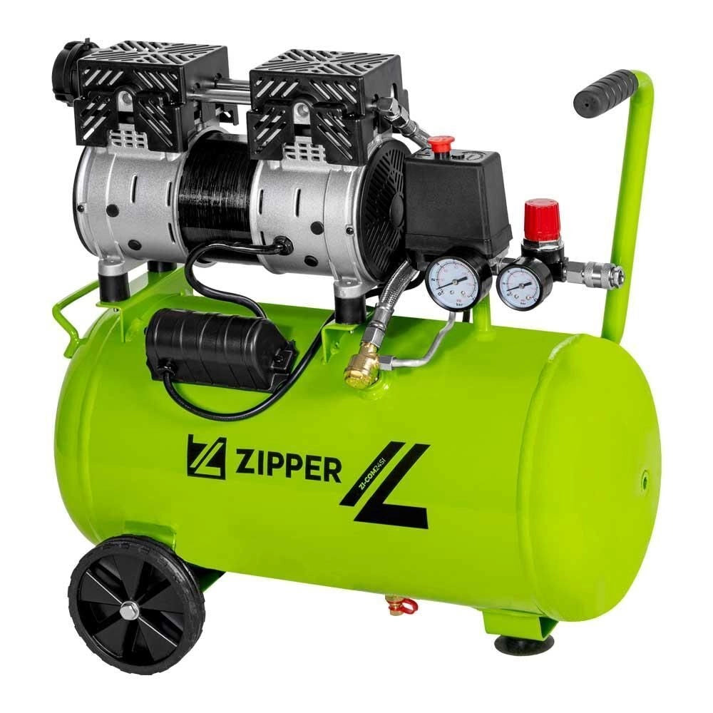 Zipper ZI-COM24SI Compressore d'Aria 24 L 750 W 8 bar colore Nero Verde chiaro