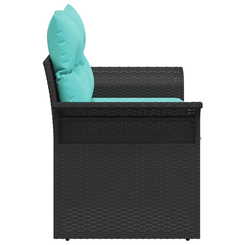 Divano da giardino con cuscino 141 x 62 x 69 cm polyrattan