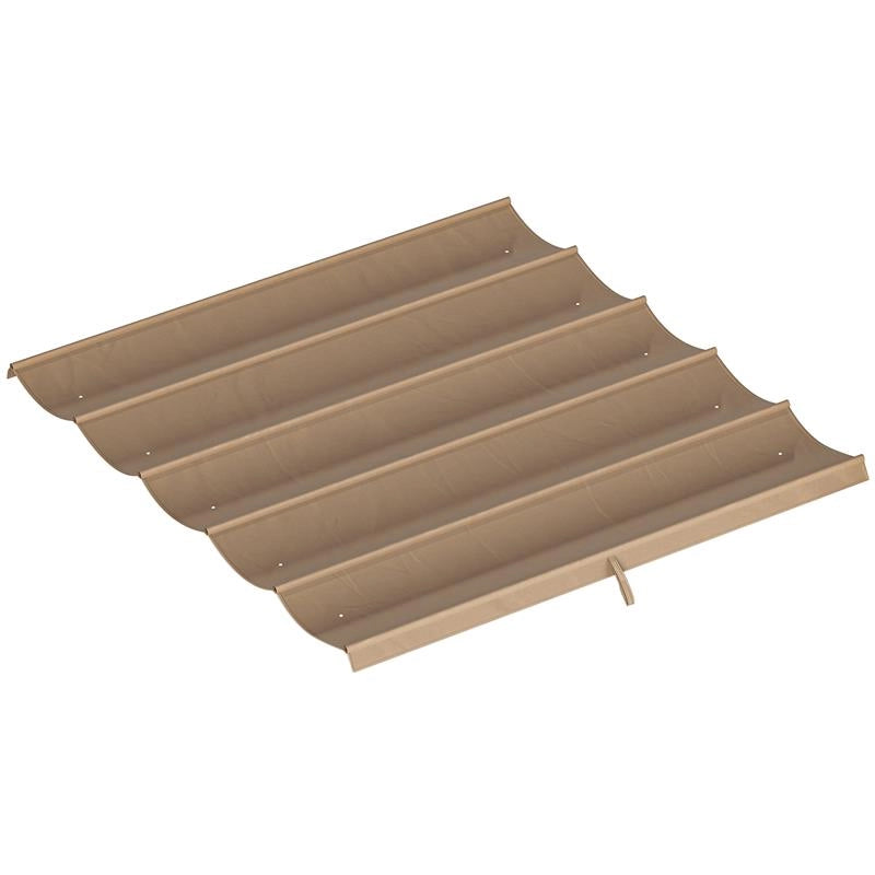 TETTO PER GAZEBO PERGOLA CON 10 FORI DI DRENAGGIO IN POLIESTERE, 250X255 CM, PER PERGOLA 3X3M, MARRONE CHIARO