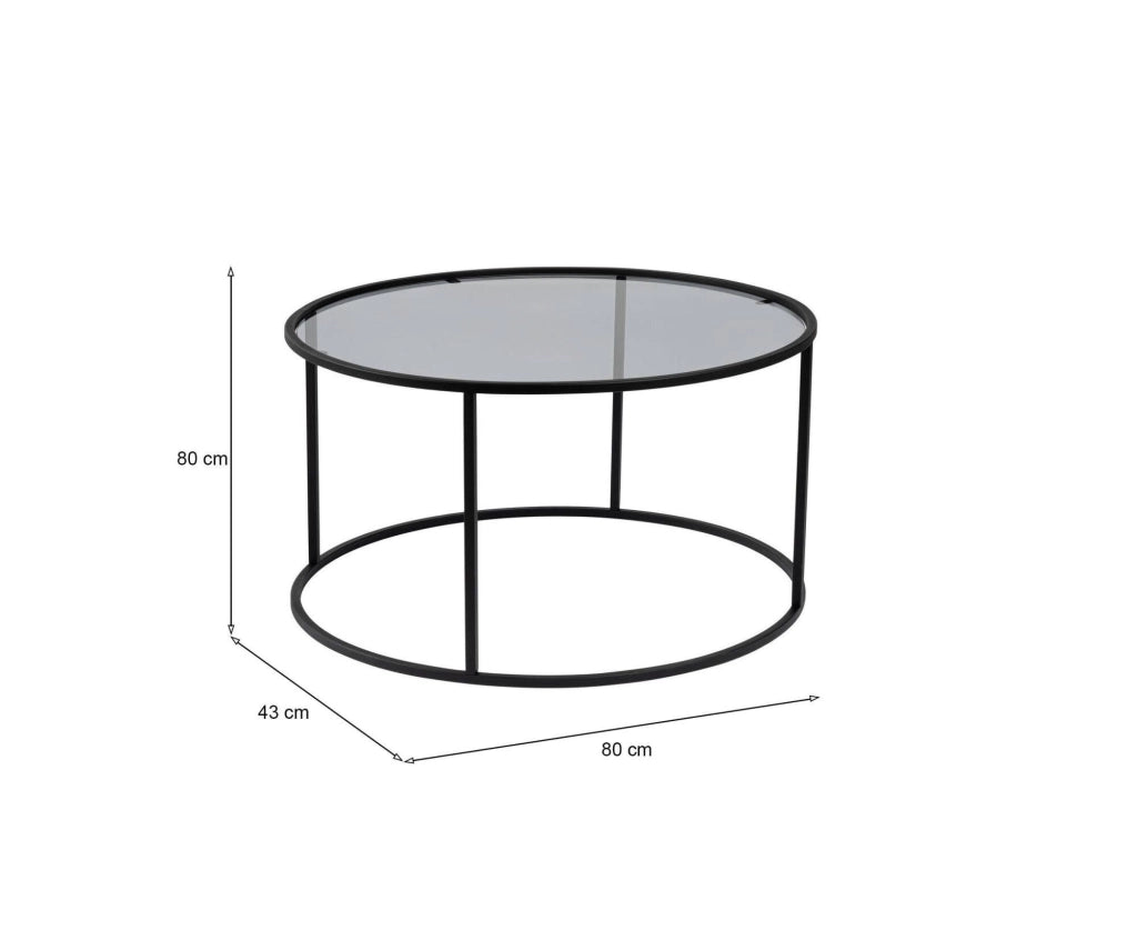 Geralt, Tavolino da Salotto Portariviste, 80x80x43h cm Nero