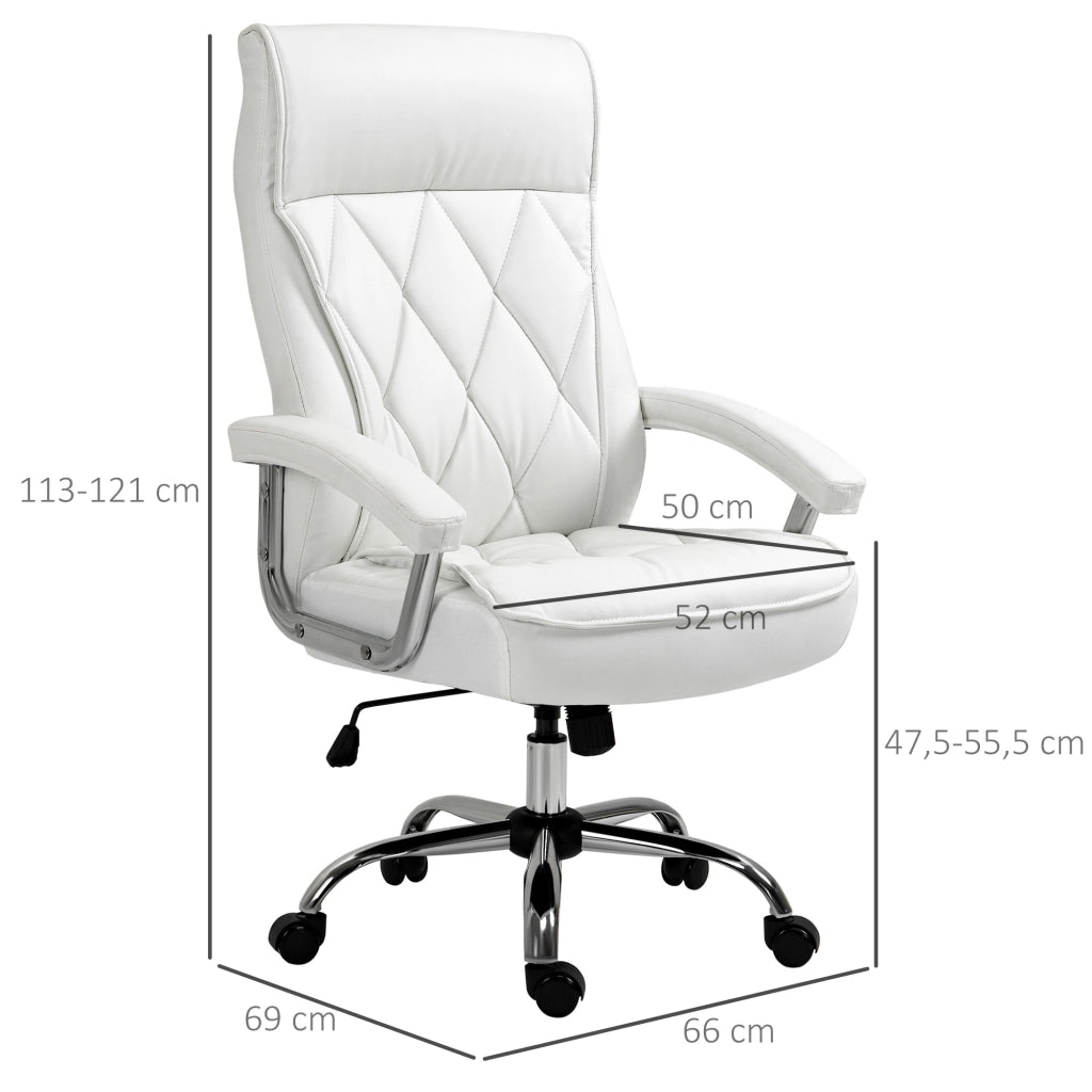 SEDIA UFFICIO regolabile in altezza 66x69x121 cm bianco metallo