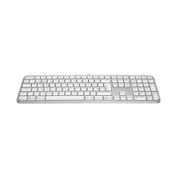 Logitech mx keys s tastiera universale rf senza fili + bluetooth qwerty italiano alluminio, bianco - 920-011576