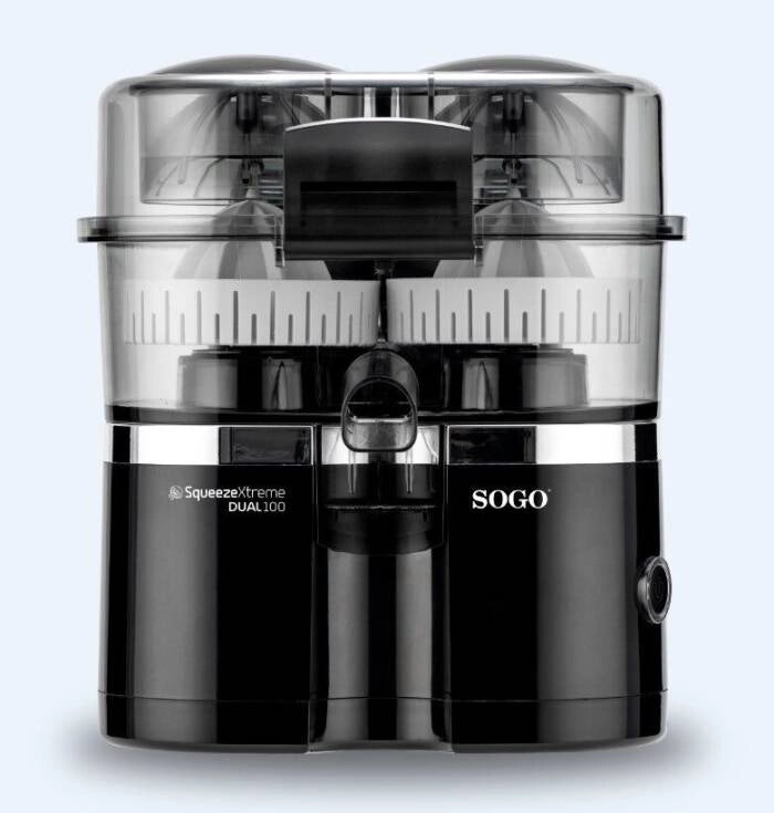 Spremiagrumi elettrico doppio 100W con 2 coni e funzione automatica auto lift, filtro senza polpa e taglia arance - Sogo