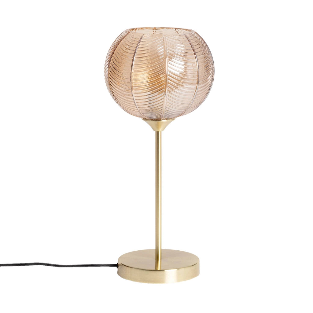 Lampada in metallo e vetro, 20cm, ambre