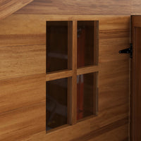 Casetta da Giardino in Legno 1.8x2m con Porta Doppia Finestra e Base Inclusa Colore Legno