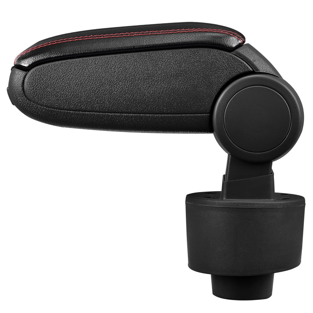[pro.tec] Bracciolo centrale - Poggiabraccio con vano portaoggetti - imbottito - in similpelle - nero con cucitura rossa - Seat Ibiza Tipo 6J
