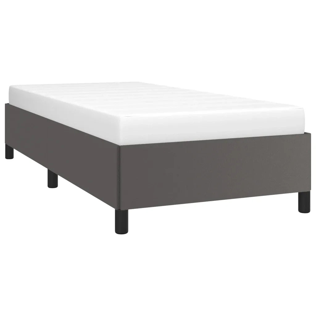 Letto singolo | Letto per adulti | Giroletto Grigio 80x200 cm in Similpelle