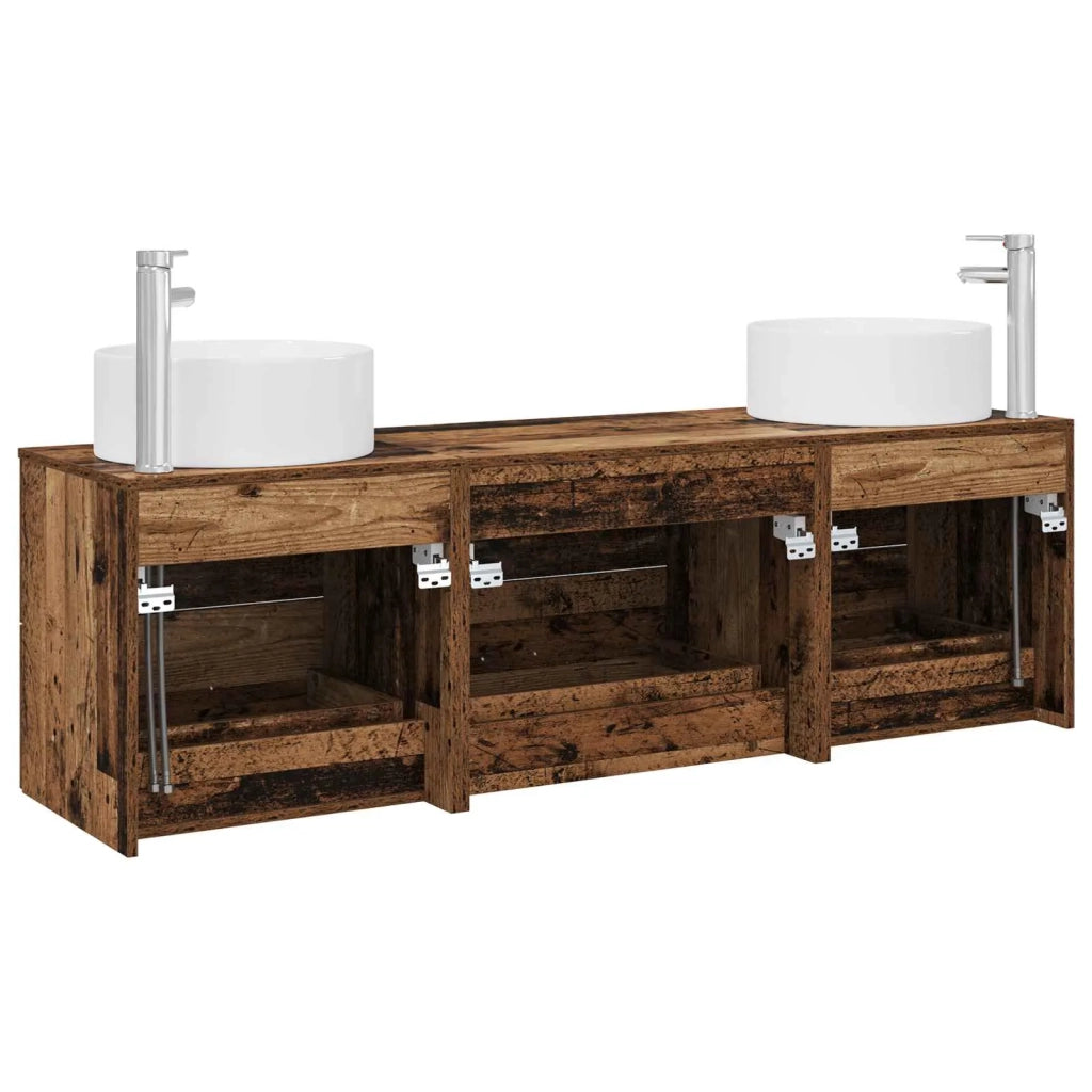 Set di mobili per il bagno 3 pz Legno antico 3405945