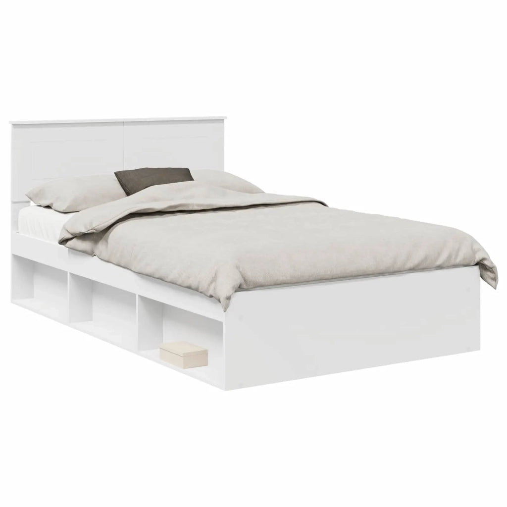Struttura del letto Bianco 120 x 190 cm Legno multistrato