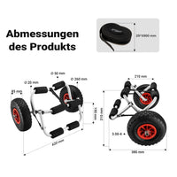 Carrello da trasporto pieghevole per kayak In alluminio Max 45 kg Per canoe e simili imbarcazioni