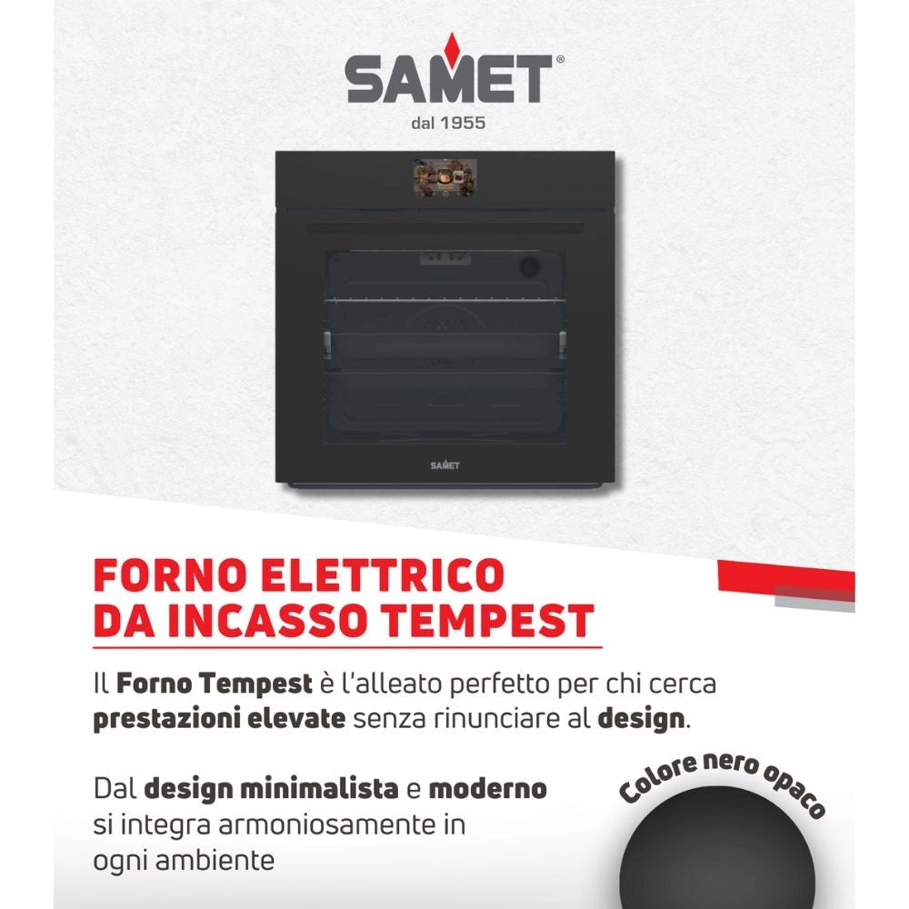 Forno Elettrico multifunzione nero opaco Samet Tempest classe A