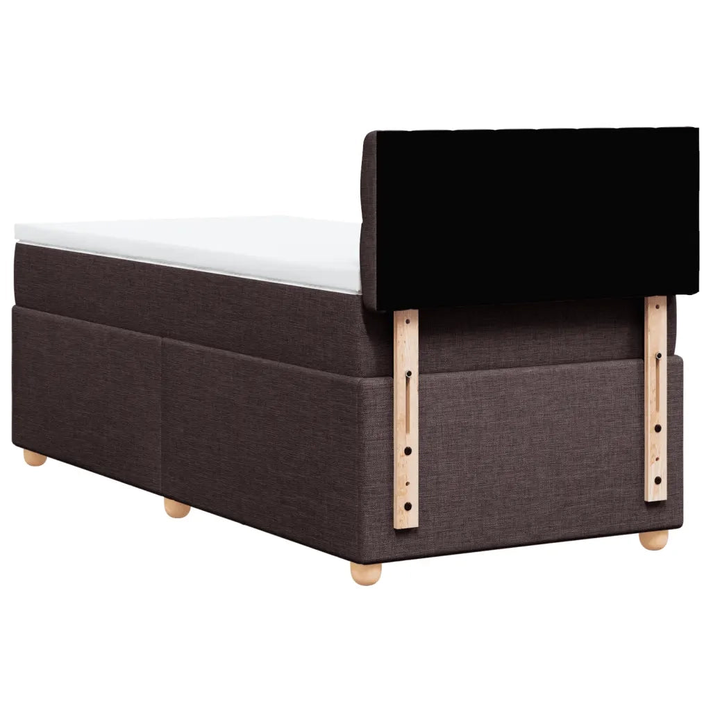 Giroletto a Molle con Materasso Marrone Scuro 90x190cm Tessuto