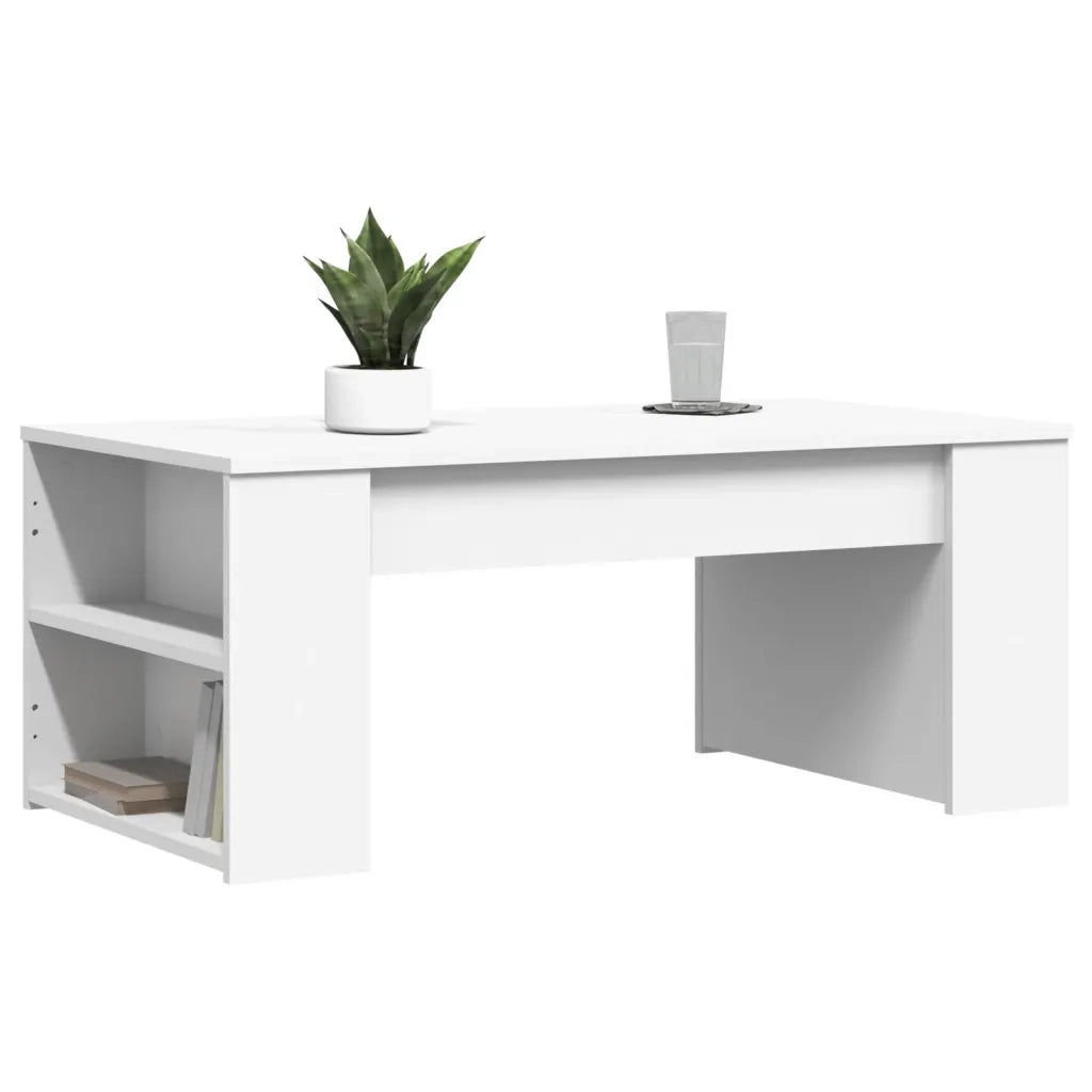 Tavolino da Salotto Bianco 102x55x42 cm in Legno Multistrato 831853