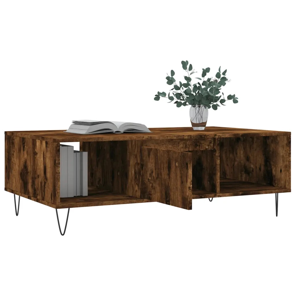 Tavolino da Salotto Rovere Fumo 104x60x35 cm Legno Multistrato 827089