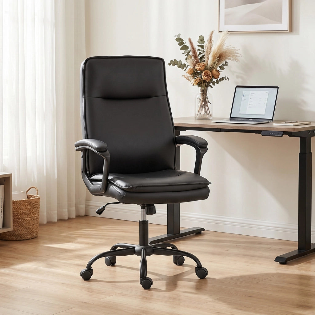 Sedia da ufficio ergonomica in similpelle reclinabile ¨C zephmum ¨C nero