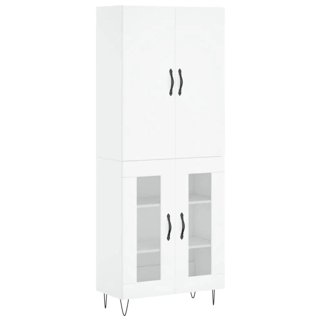 Buffet credenza cassettiera mobiletto mobile contenitore organizer cucina soggiorno salotto alto 69,5 x 34 x 180 cm legno ingegnerizzato bianco 02_0032754