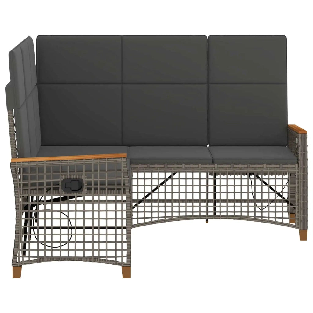 Set di Divani Recliner da Giardino | Set Salotto da Giardino Grigio e Grigio Scuro