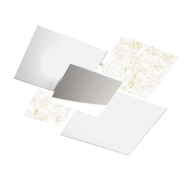 Lampada da soffitto moderna 1088/90-FO Vetri Bianchi e Foglia Oro 4xE27