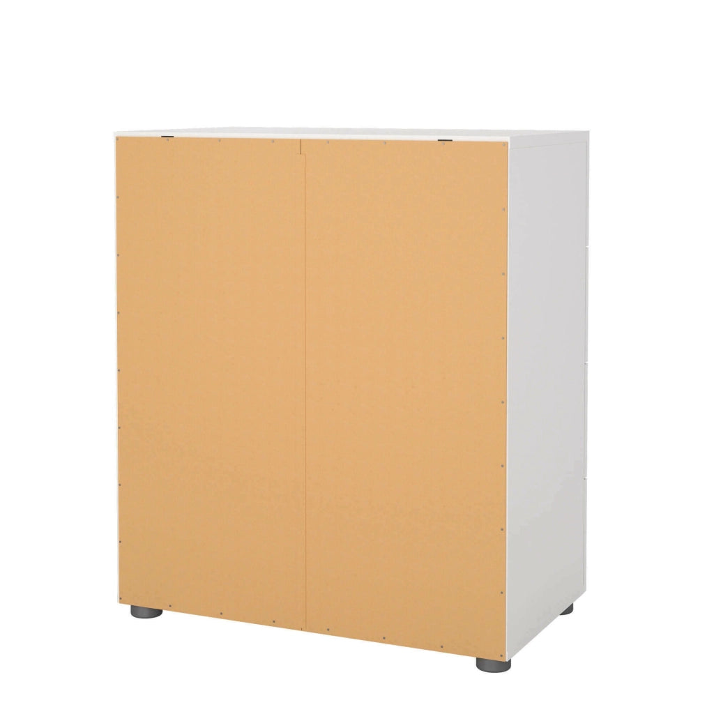 Cassettiera a quattro Aramis, colore bianco, cm 70 x 82 x 40