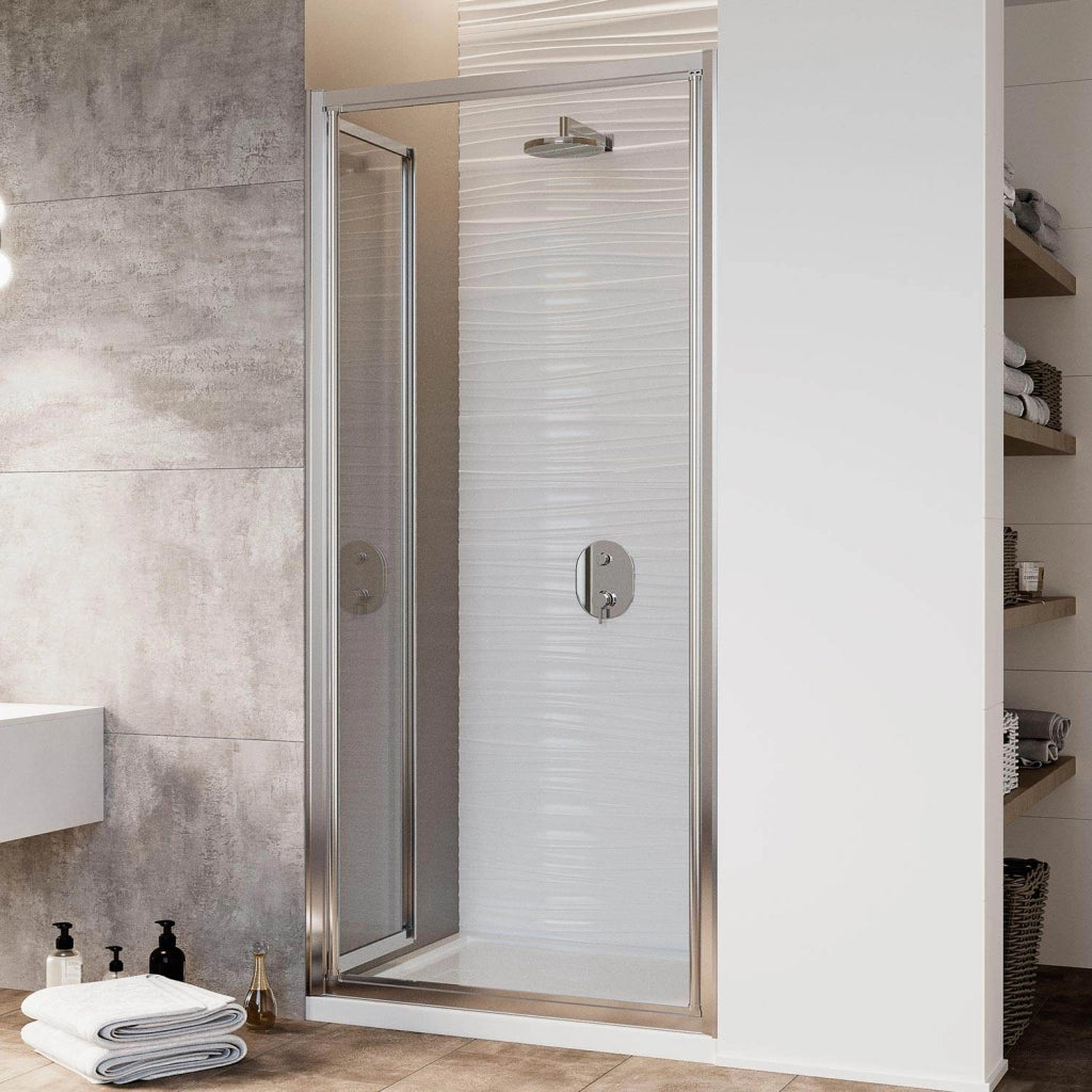 Porta Doccia 80CM H198 Cristallo Trasparente Apertura Saloon con Doppia Anta Battente mod. West