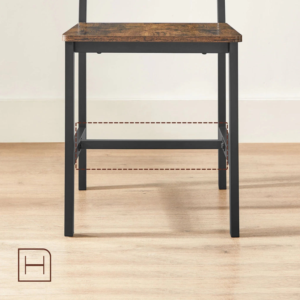 Sedie da pranzo set da 4 sedie da cucina struttura ergonomica in acciaio stile industriale per soggiorno/cucina marrone 12_0004982