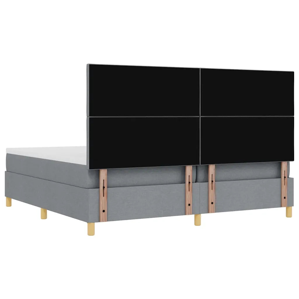 Letto a molle con materasso Grigio chiaro 200 x 200 cm Tessuto 3344401