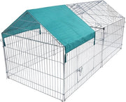 Casa per Animali Luxe XL - Ren - Gabbia per Polli - Gabbia per Puppi - Gabbia per Gatti - Gabbia per Conigli - Gabbia per Roditori - Panca per Cani - Argento - 220x103x103 cm