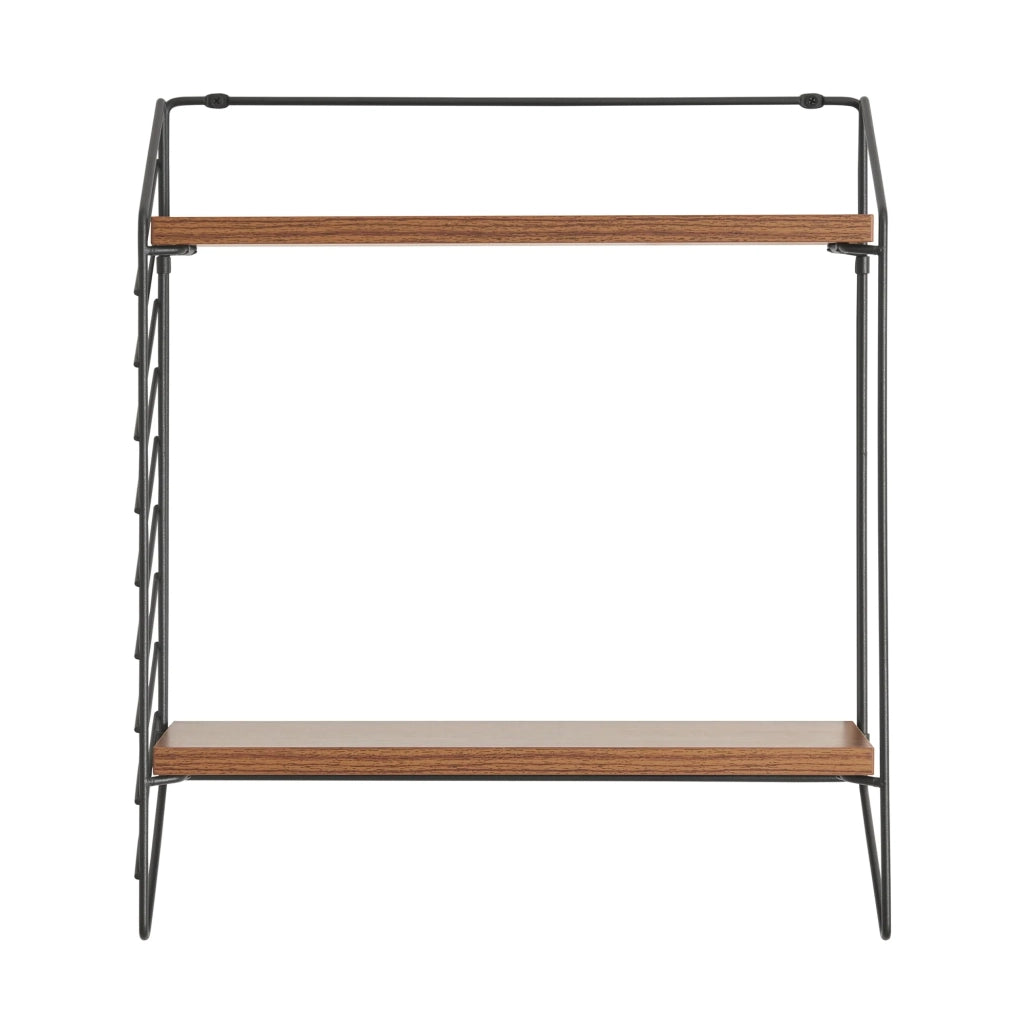 Scaffale dal design senza tempo per soggiorno o camera da letto mobiletto portaoggetti da parete con 2 ripiani 48 x 42 x 14 cm marrone 03_0011235