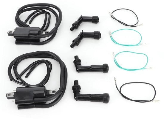 Set di bobine in lega di alluminio - Cappotto della candela - Adatto per CB350F/CB400F/CB500K - OEM 30510-333-013 - Materiale gomma/ABS - Miglioramento delle prestazioni di accensione - Set di candele