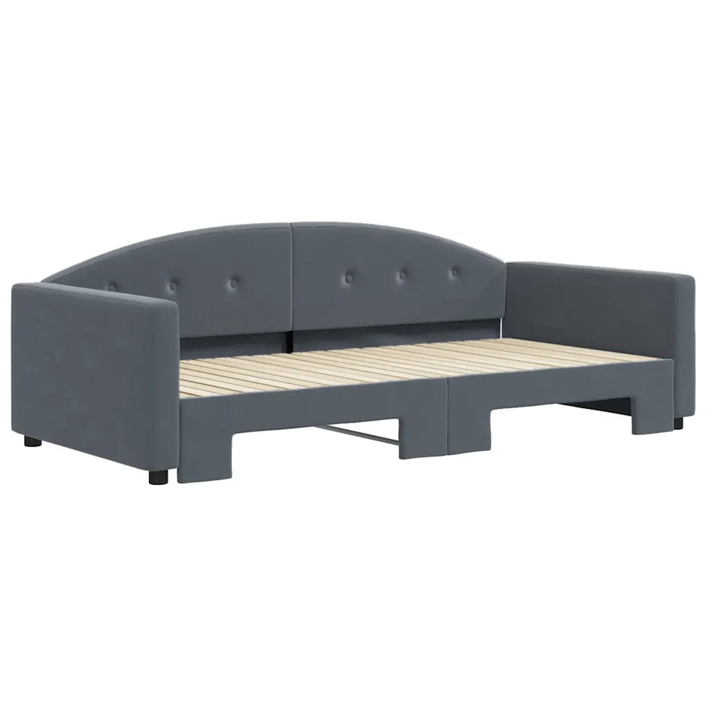Divano Letto con Letto Estraibile Grigio Scuro 100x200 Velluto 3197309