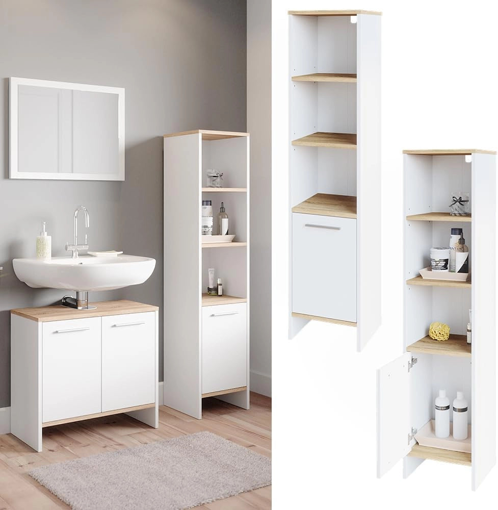 Mobile bagno alto Elvio, Bianco, 32 x 136.6 cm