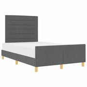 Letto matrimoniale | Letto per adulti | Struttura del letto Grigio scuro 120 x 190 cm Tessuto
