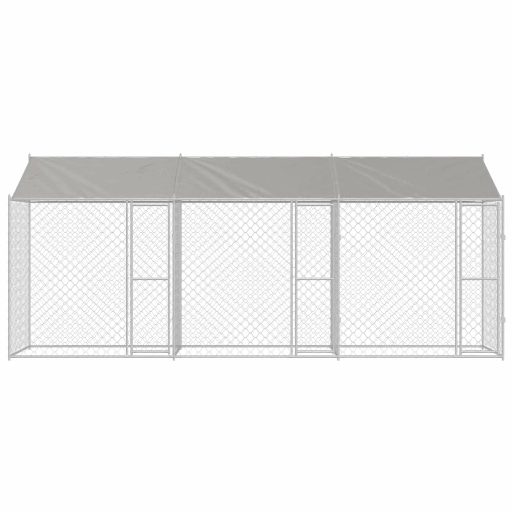 Gabbia per Cani con Tetto Argento 600 x 200 x 256 cm 3368299