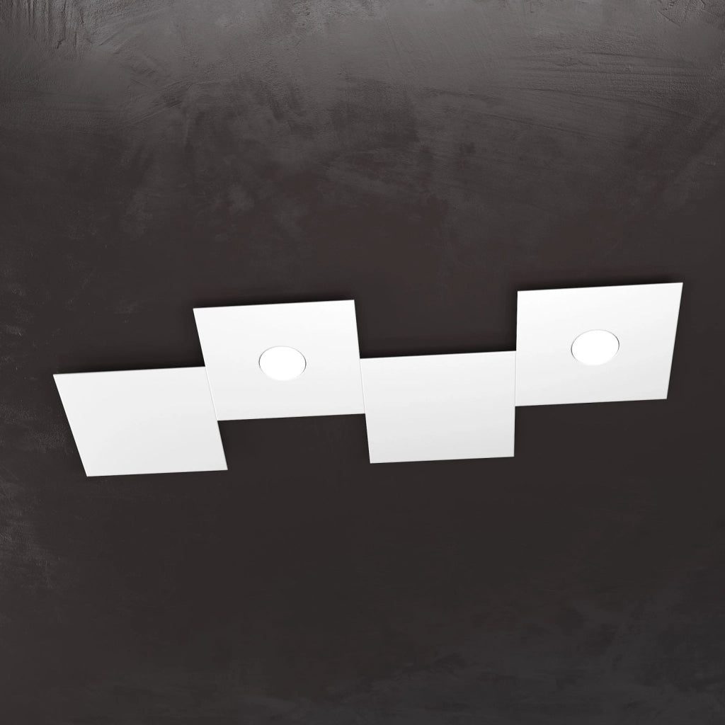 ECCENTRIC APPLIQUE-PLAFONIERA 2 LUCI + 2 DECORATIVO BIANCO 1156-2L2D-BI