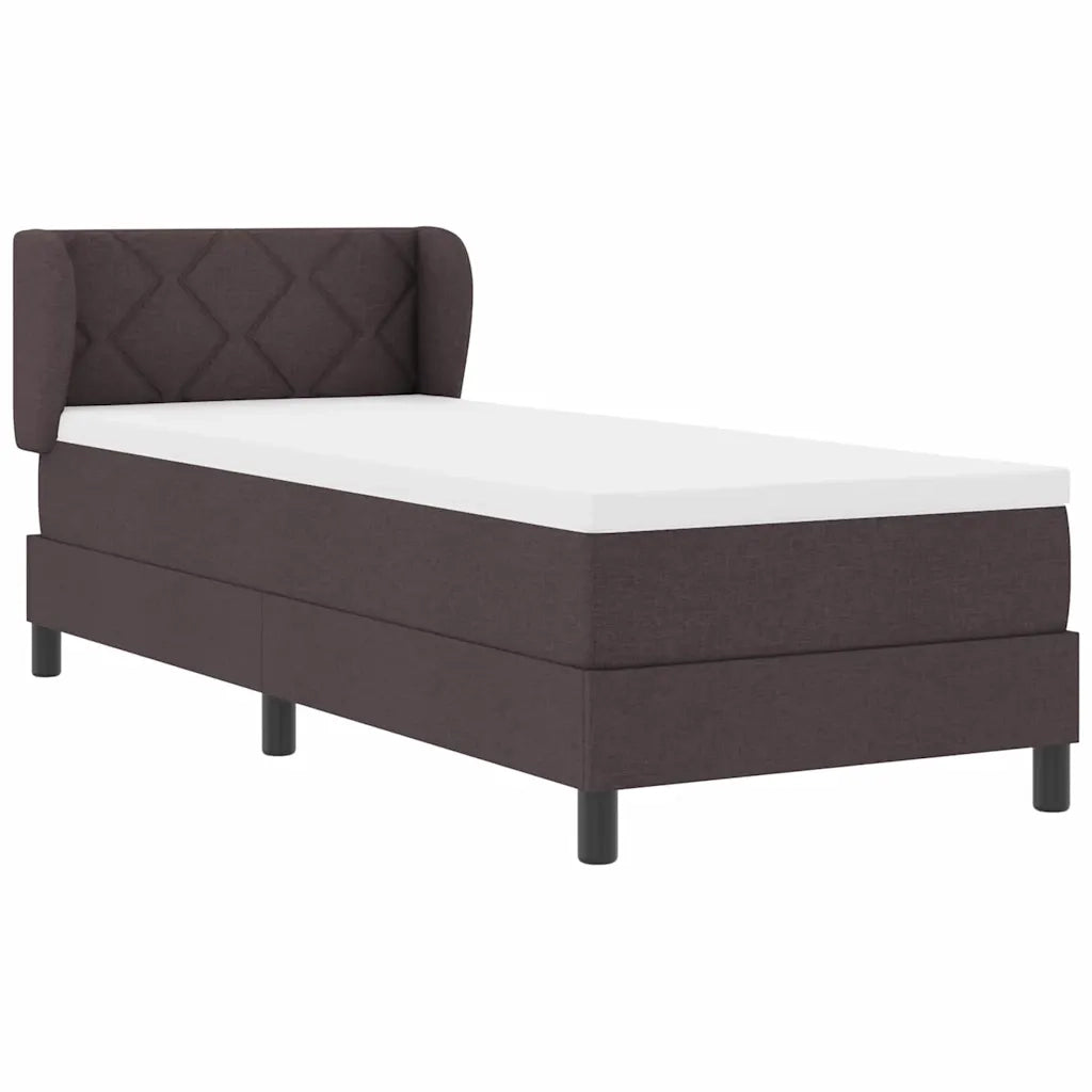 Letto a molle con materasso Marrone Scuro 80 x 200 cm Tessuto 3340055