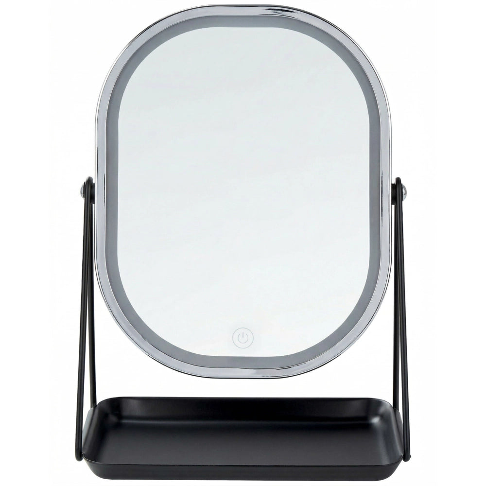 Specchio LED make up da tavolo 20 x 22 cm color argento bagno camera da letto moderno