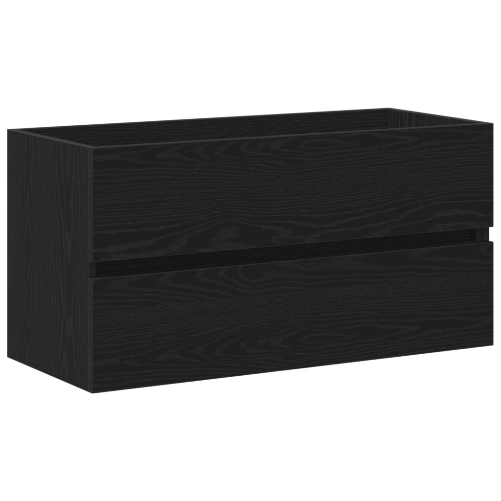 Mobile Lavabo Rovere Nero 90x38,5x45 cm in Legno Multistrato