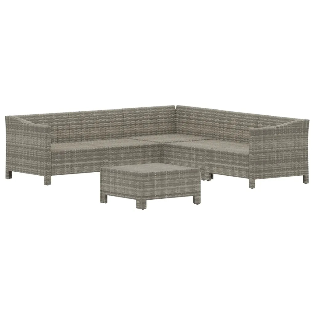 Set Divani da Giardino 6 pz con Cuscini in Polyrattan Grigio 3187278