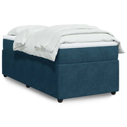 vidaXL Giroletto a Molle con Materasso Blu Scuro 100x200 cm in Velluto