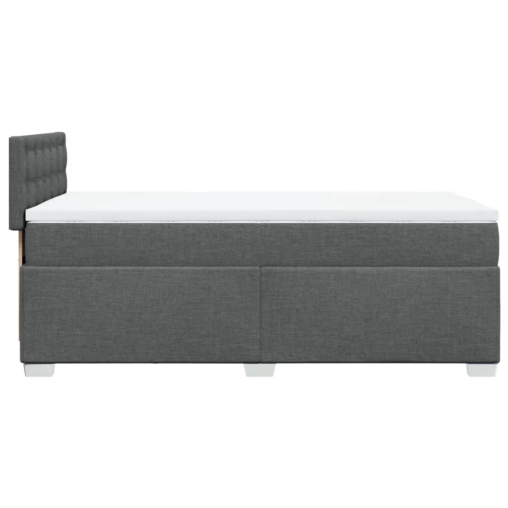 Giroletto a Molle con Materasso Grigio Scuro 100x200 cm Tessuto 3285814